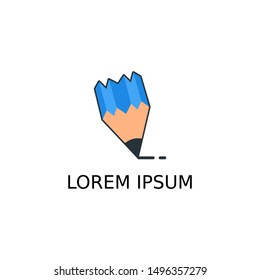 simple pencil logo with flat colors