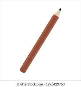 Simple pencil on a white background for website design or clip art