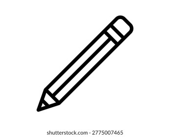 Simple Pencil Outline Icon for Writing and Drawing Tool Concept
