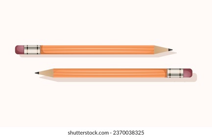 A simple pencil for school, for drawing. Vector illustration. Icon design.