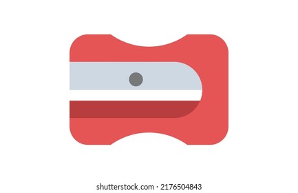 Simple Pencil Sharpener Flat Icon For Web. Pencil Sharpener Flat Vector Sign. Sharpener Minimalist Design Web Icon. Pencil Sharpener Logo Isolated Clipart. School Supplies Icon