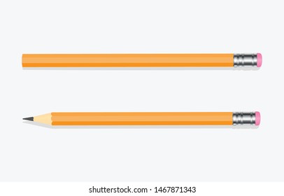  Simple pencils located in a horizontal position