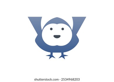 Diseño simple del logotipo del pingüino. diseño moderno de la Plantilla del Vector del pájaro animal
