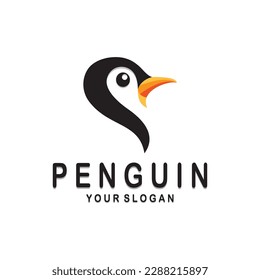 simple penguin logo design template illustration.