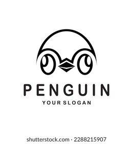 simple penguin logo design template illustration.