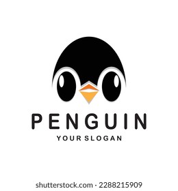 simple penguin logo design template illustration.