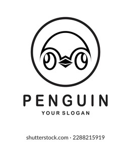 simple penguin logo design template illustration.