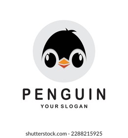 simple penguin logo design template illustration.