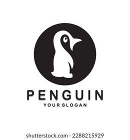 simple penguin logo design template illustration.