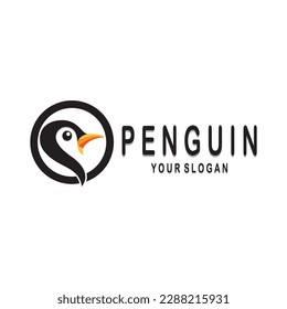 simple penguin logo design template illustration.
