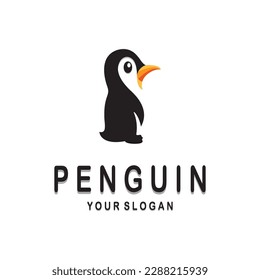 simple penguin logo design template illustration.