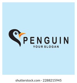 ilustración de plantilla de diseño de logotipo de pingüino simple.