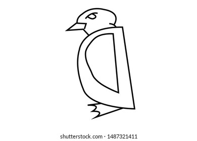simple penguin logo without color