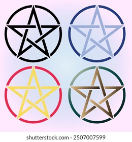 Simple Pentagram Symbol for Occult Themes.