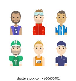 simple people avatar man sports character