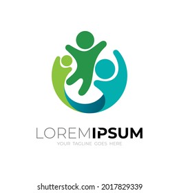 Einfache Menschen Pflege Logo-Design-Vorlage, Familie