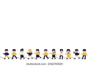 Simple people character illustration ( Vector background material eye catching white background 1:1.191 )	