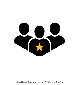 simple people icon like winner or leader. flat minimal trend teamwork logotype graphic design element isolated on white background. concept of stick figure sign and human head and body silhouette