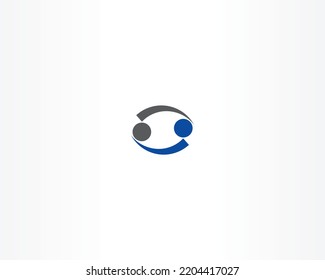 simple people icon shape logo design