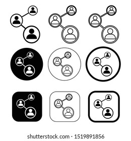 Simple people network icon sign design