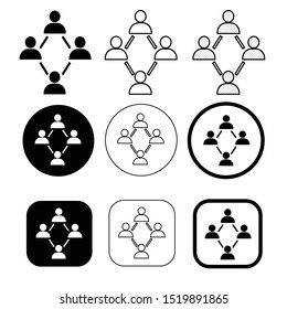 Simple people network icon sign design