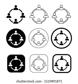 Simple people network icon sign design