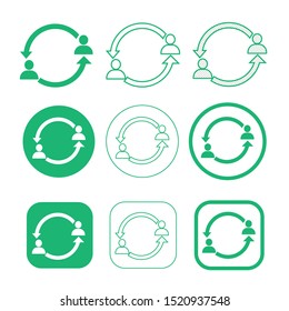Simple people network icon sign design