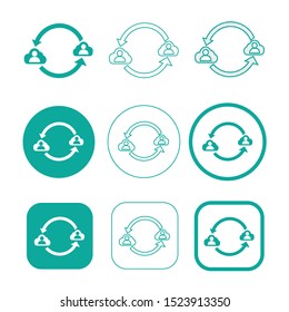 Simple people network icon sign design