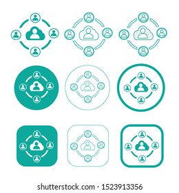 Simple people network icon sign design