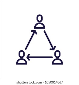 Simple people pyramid related line vector