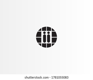 Simple people in round logo design icon