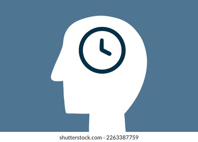 Simple people Silhouette with clock symbol