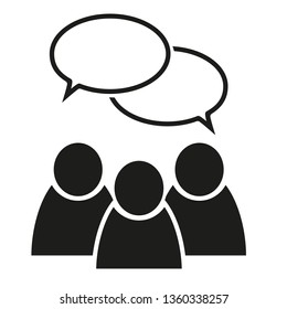 simple people talking discussion icon flat vector