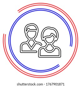 Simple People. Thin line pictogram - outline editable stroke