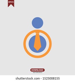 Simple People with Tie Icon Logo Vector Design Element