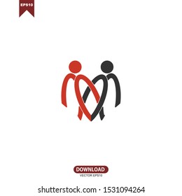 Simple people with tie. Worker concept logo icon vector concept design