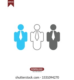 Simple people with tie. Worker concept logo icon vector concept design