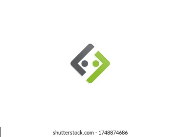 Simple people vector logo design template