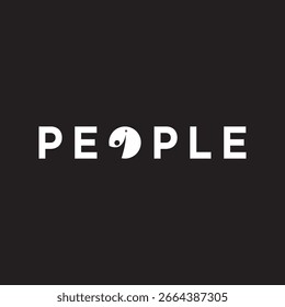 simple people wordmark logo negative space Reaching Star fun design template