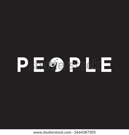 simple people wordmark logo negative space Reaching Star fun design template