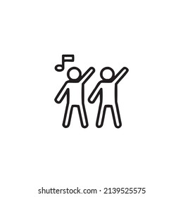 simple peoples dance line icon