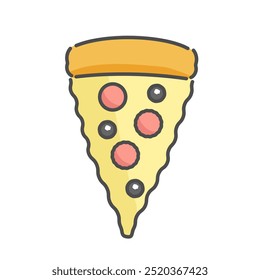 Simple pepperoni pizza illustration material