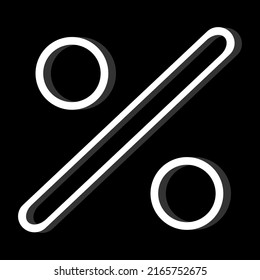 einfache Prozentsymbol-Vektorgrafik. Flachdesign mit Schatten