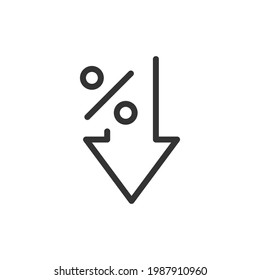 Simple percent line icon. Premium symbol in stroke style. Design of procent icon. Vector illustration.