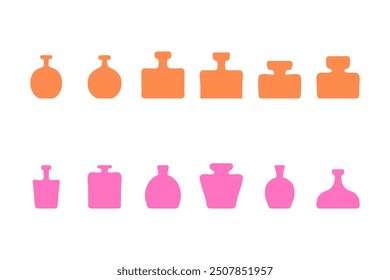 Conjunto de iconos de botella de perfume simple