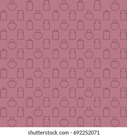 Simple perfume bottles pattern. Vector illustration