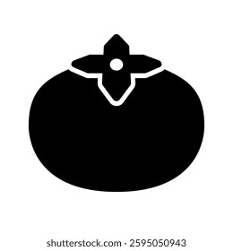 Simple persimmon silhouette icon. Vector.
