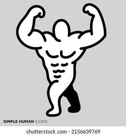 A simple person pose illustration "Bodybuilding"