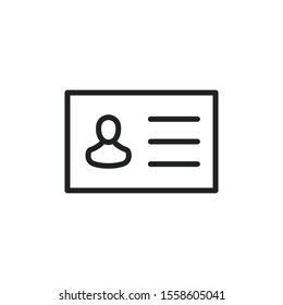Simple personal card line icon. Stroke pictogram. Vector illustration isolated on a white background. Premium quality symbol. Vector sign for mobile app and web sites.
