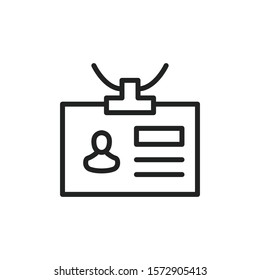 Simple personal card line icon. Stroke pictogram. Vector illustration isolated on a white background. Premium quality symbol. Vector sign for mobile app and web sites.